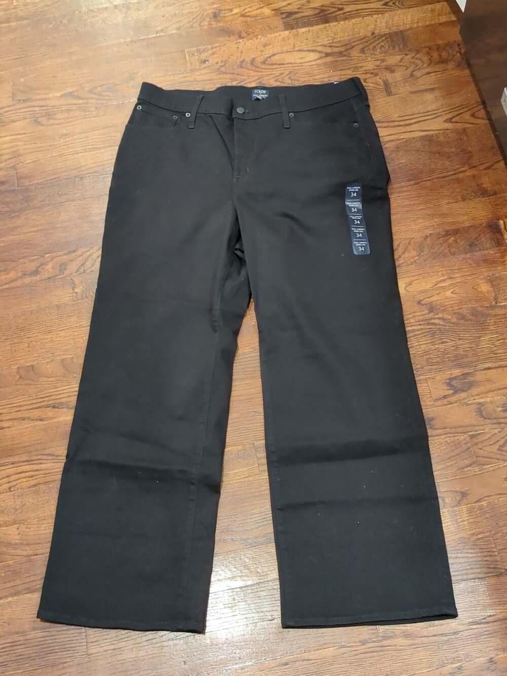 J. Crew Full Length Wide-Leg Pants Size 34 Black